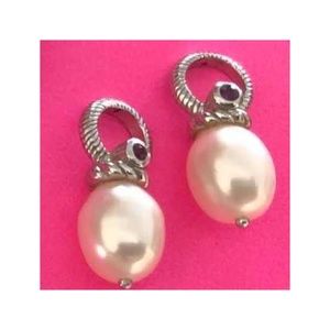 Judith Ripka Sterling Silver Pearl & Ruby Earring Charms, NWOT